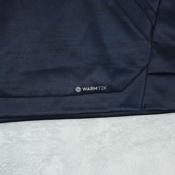Tek Gear Warmtek Hoodie Mens Small Performance Fleece Pullover Black Blue New - Picture 5 of 12